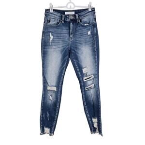 Women's KanCan Destructed Distressed Denim Ankle Skinny Jeans | Size 7/27